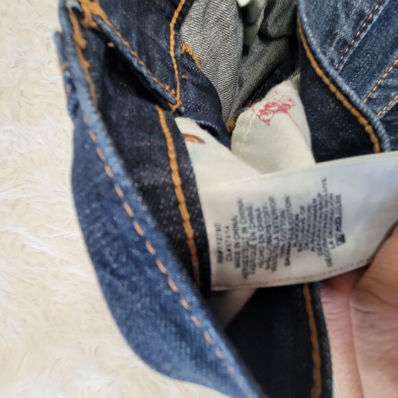 True Religion Mens Bootcut Denim Jeans Sz 34 Blue - Picture 15 of 16